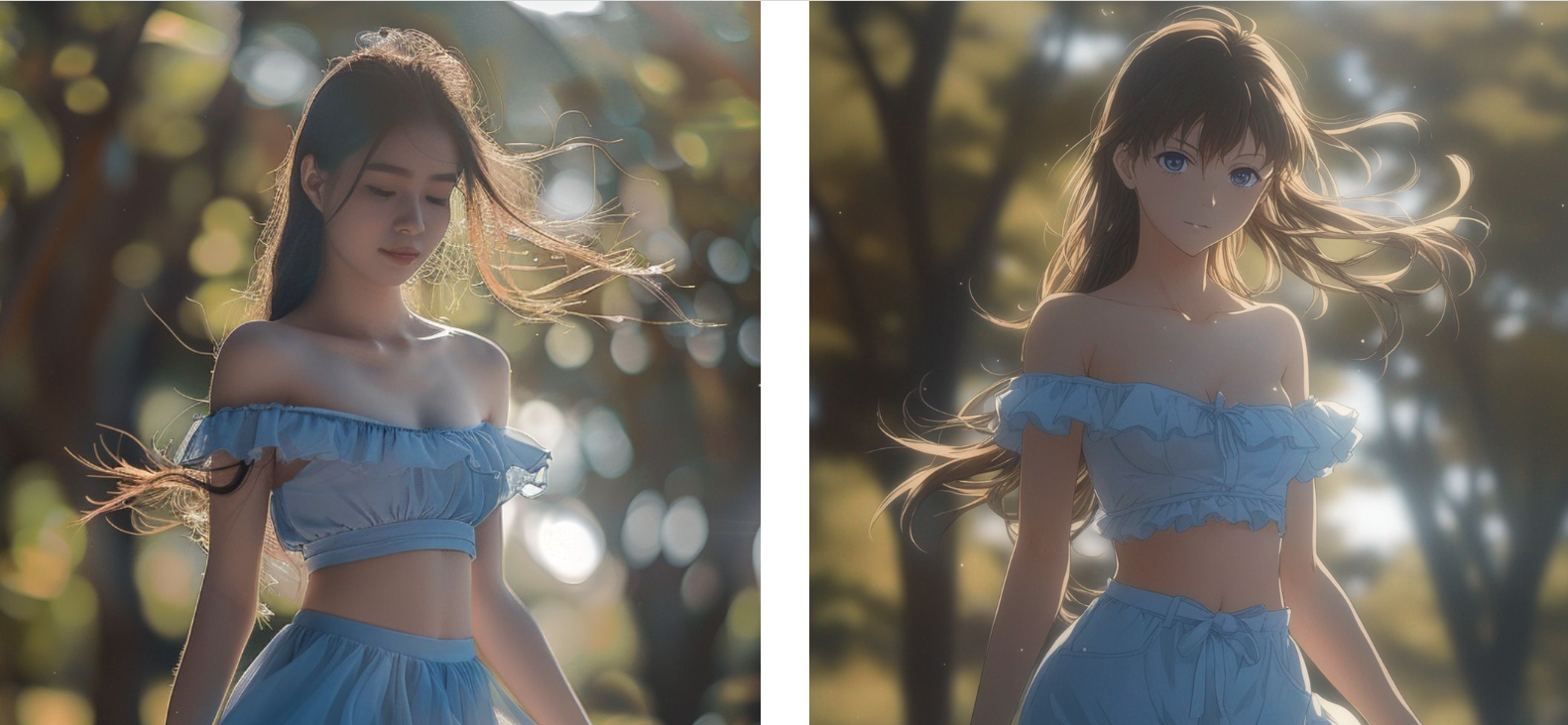 AI Anime Girl Generator demo2 before and after